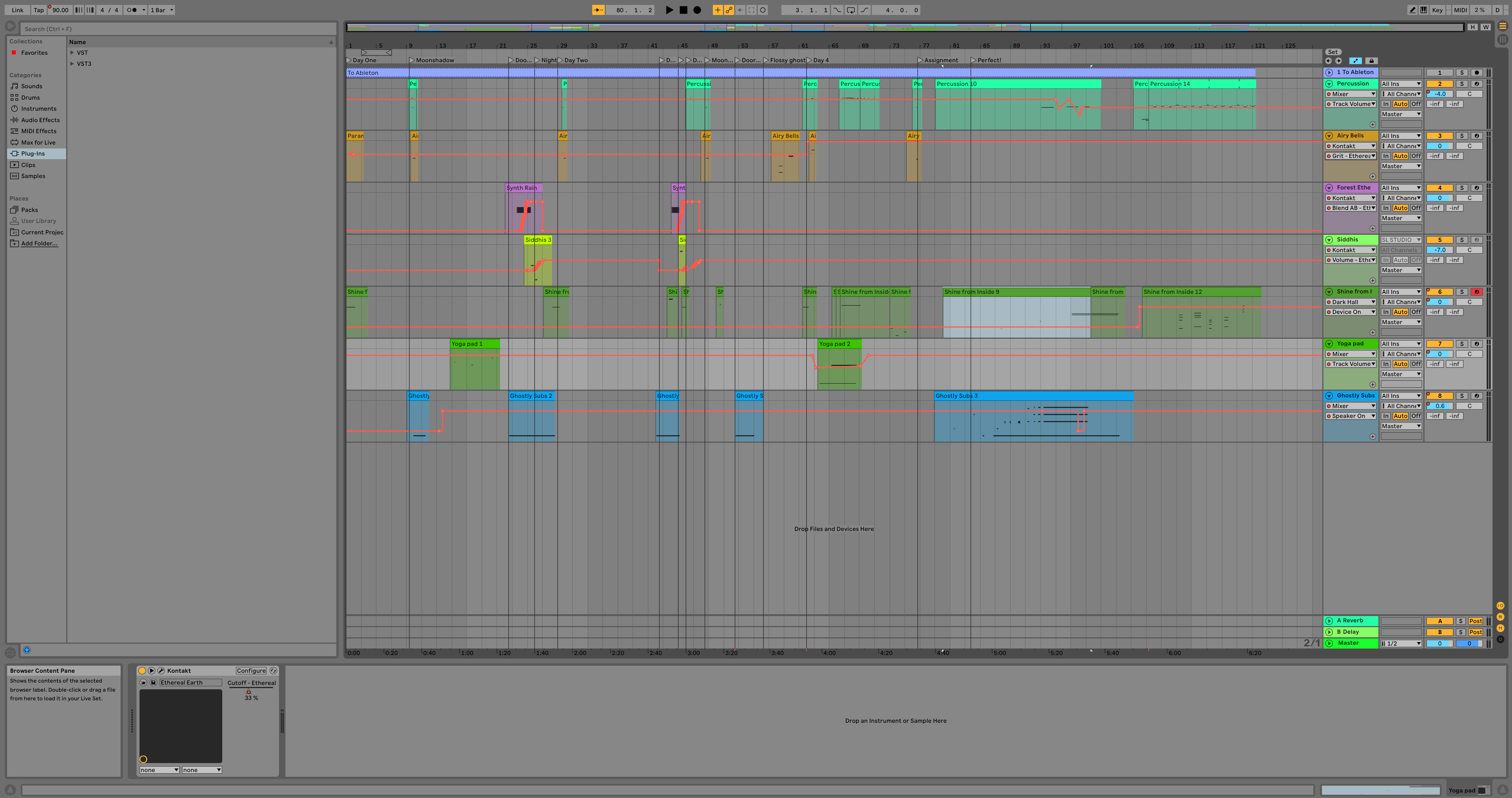 Session view of the score