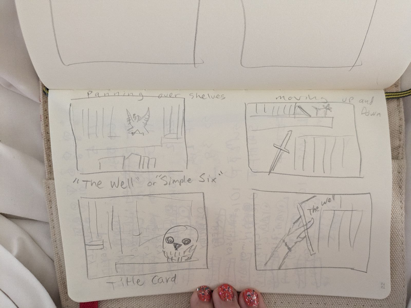 Sarah's first storyboard at 6:01am